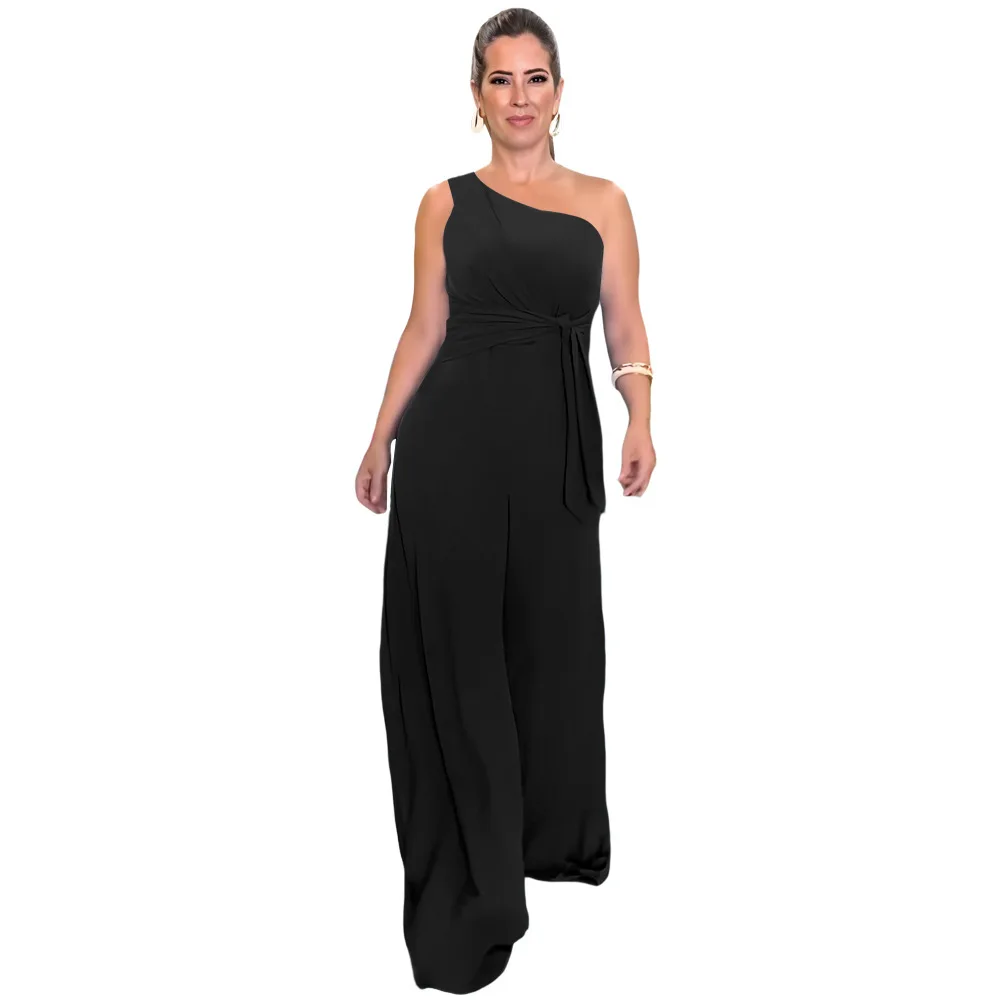 

Sexy Casual Women Summer Jumpsuit Female Streetwear Loose Rompers Girl's One Shoulder Overalls Lady's Wide Leg Jumpsuits