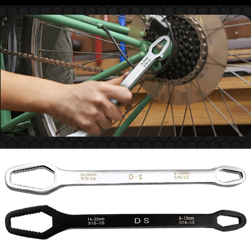 

Universal Torx Wrench Adjustable Glasses Wrench 8-22mm Ratchet Wrench Spanner for Bicycle Motorcycle Car Repairing Tools