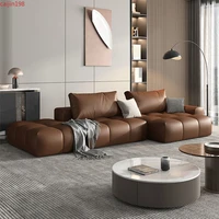 private custom italian leather sofa light luxury leather art sofa living room armless small house type 2022 new simple modern