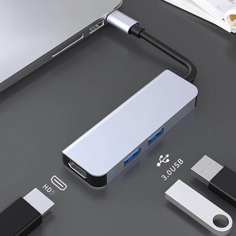 

USB C HUB to HDMI-Compatible Thunderbolt 3 Adapter for MacBook Samsung Galaxy S9 S10 Huawei P20 Mate 20 Pro Type C USB 3.0 HUB