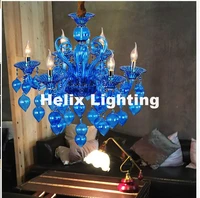 free shipping colorful chandelier lamps for coffee shop wedding bar blue purple red yellow glass ball lamp modern led chandelier