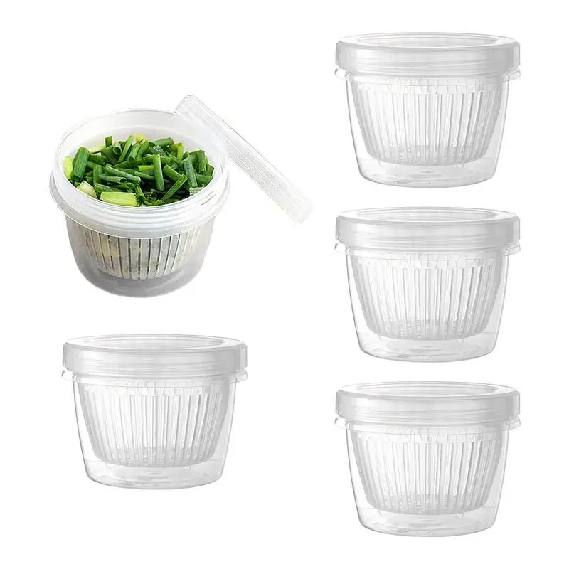 

Vegetable Storage Box Freezer Food Garlic Container With Drain Basket Freezing Garlic Cloves Bulbs Onion Keeper For Garlic Home