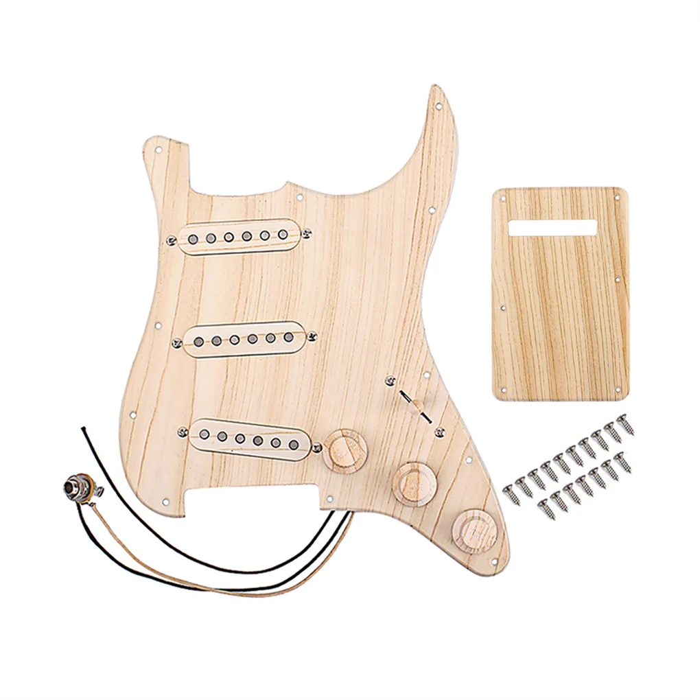 

Handmade Pickguard Guard Cover Wood Pickups Lightweight Scratch Plate Retro Fashion with Mounting Screws Strat Guitar Parts