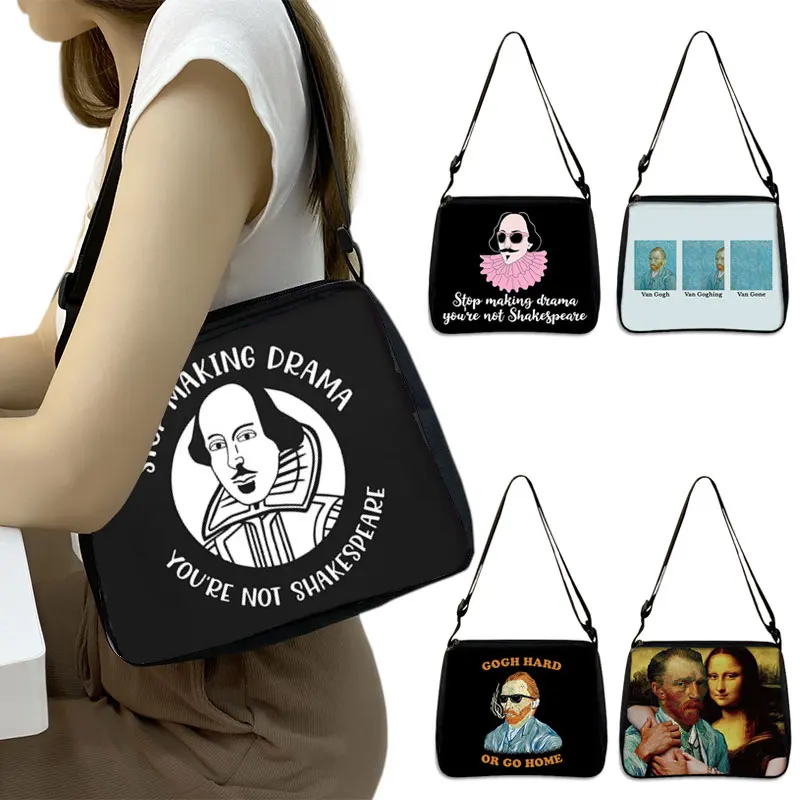 

Funny Stop Making Drama You Are Not Shakespeare Handbag Van Gogh Gone Ladies Shoulder Bag for Travel Clutch Bag Girls Tote Bag