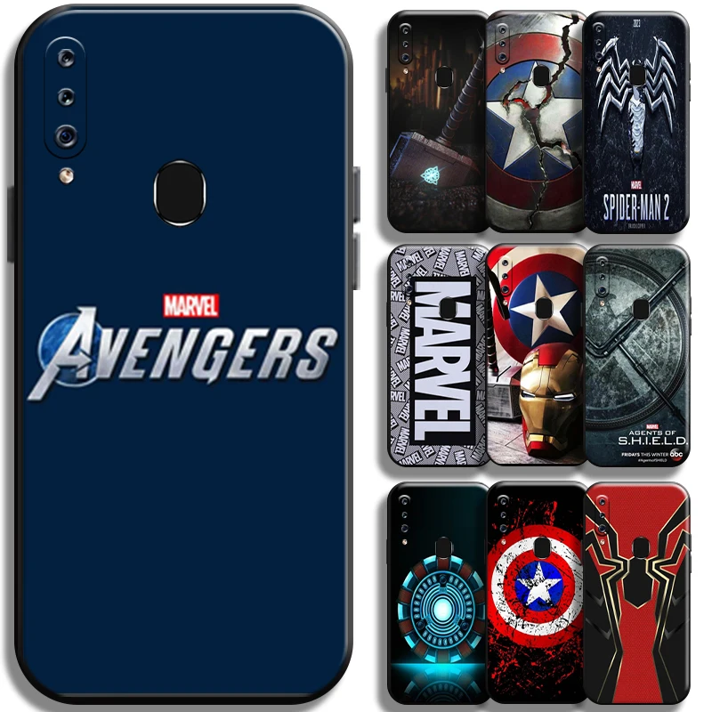 

Marvel Avenger Logo For Samsung Galaxy A60 Phone Case Shockproof Carcasa Black TPU Cases Liquid Silicon Funda Full Protection