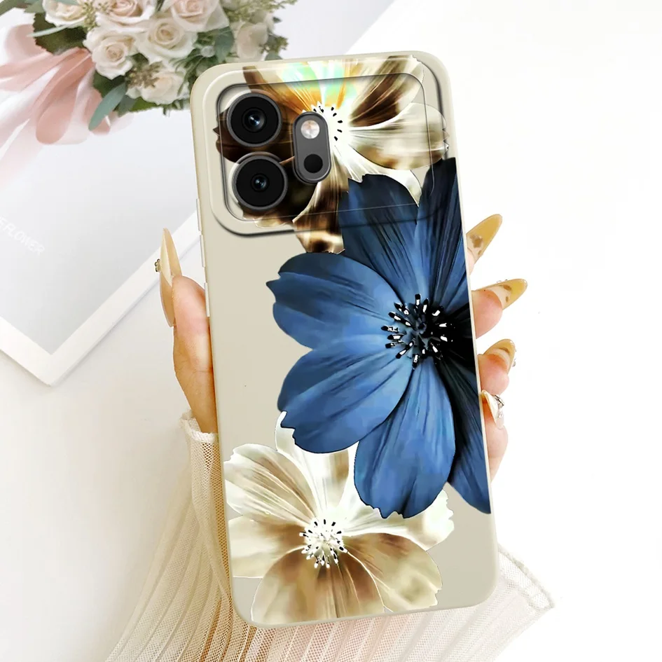 Противоударный чехол для Honor 600 VKJ-NX9  Honor 600 Pro VKP-NX9, популярный чехол для телефона с цветочным узором, мягкий жидкий силиконовый чехол-бампер (art.: 3920dac4dee67) - 3920dac4dee67