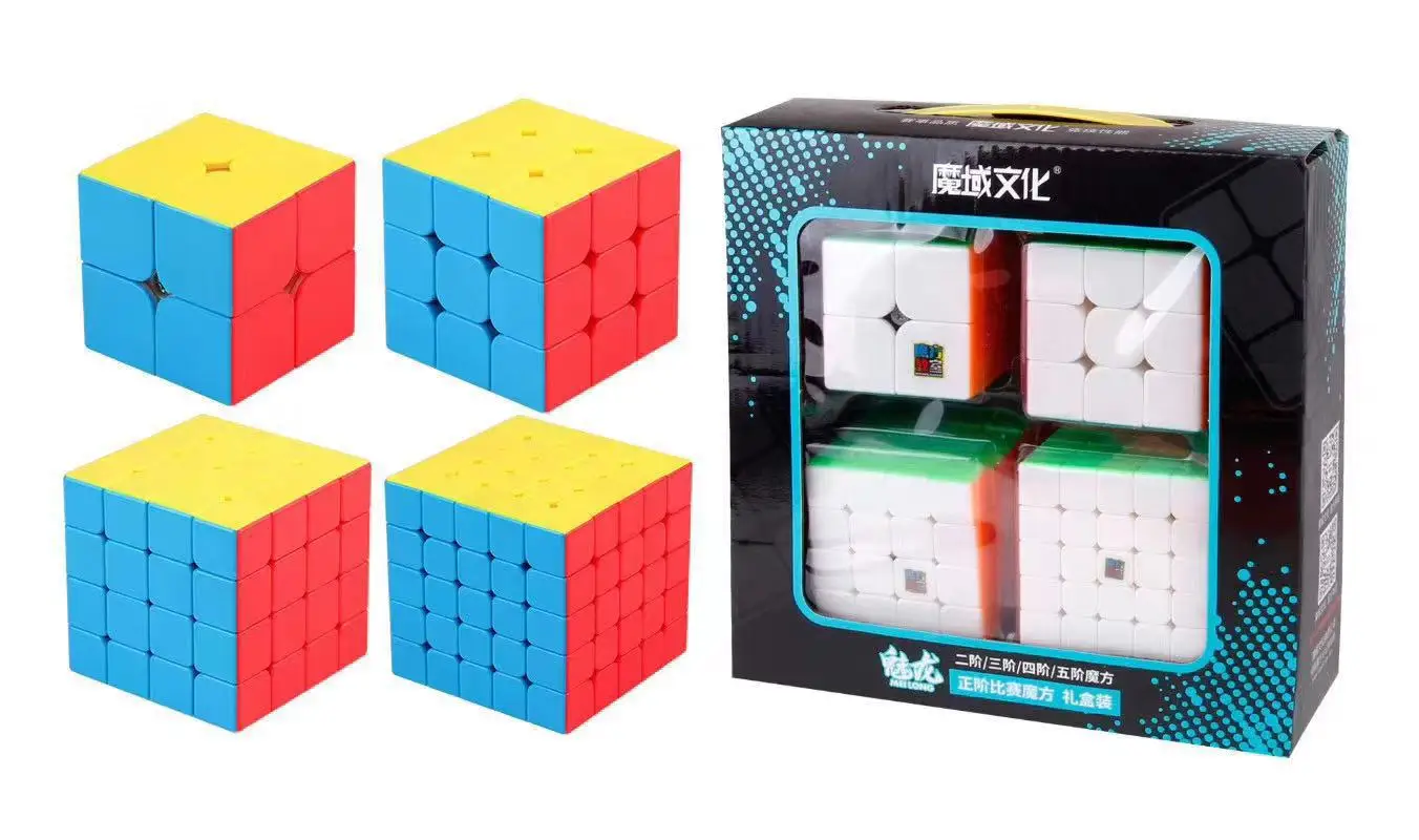 MoYu скоростной куб 4 шт. Набор Подарочный набор магический 2x2x3x3 4x4x4 5x5x 5 треугольный