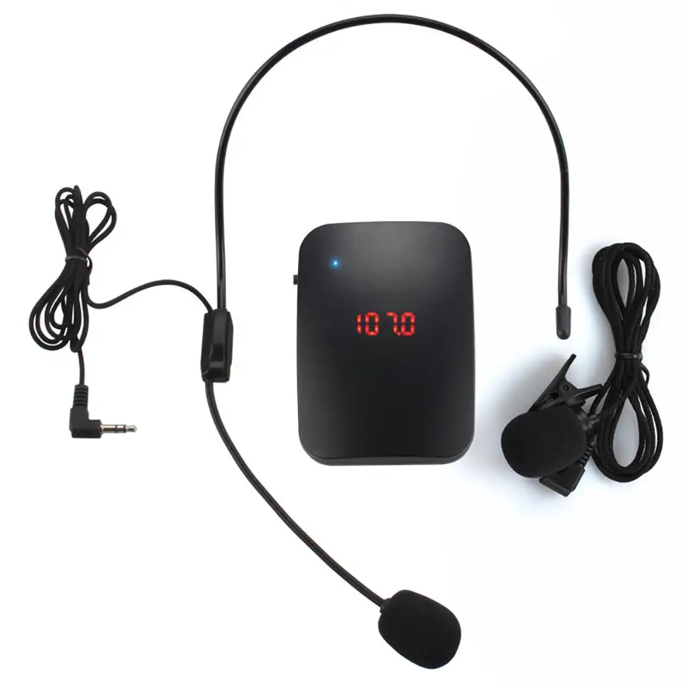

Wireless Microphone W/Two Mics Stereo FM Radio Transmitter Headset Collar Tour Guide Clip-Ons MIC Consumer Electronics