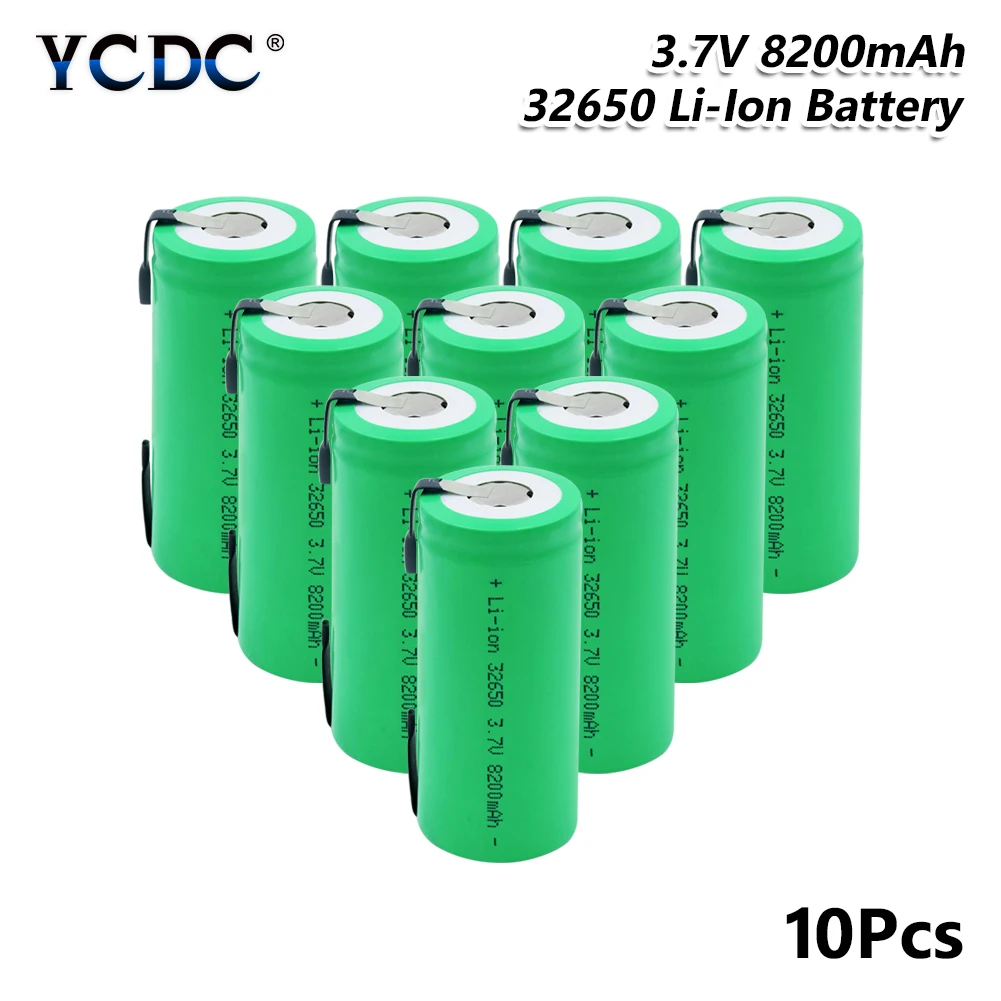

32650 Li-ion Batteries 3.7V 8200mAh Rechargeable Battery With Welding Tabs For Flashlights Remote Control Toys Emergency lights