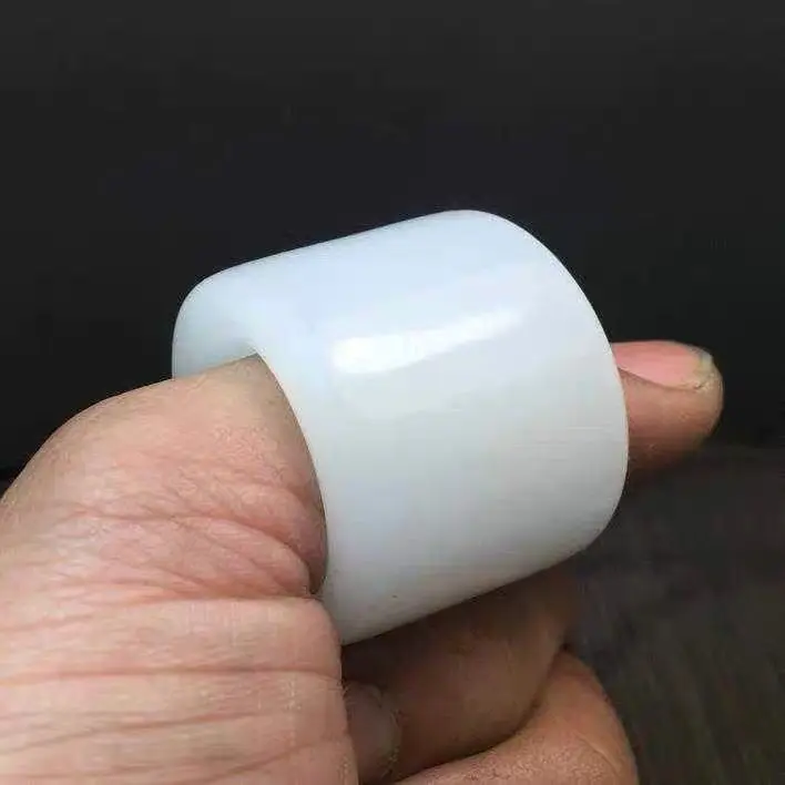 Натуральные 100% натуральные белые нефритовые кольца ювелирные изделия кольцо с