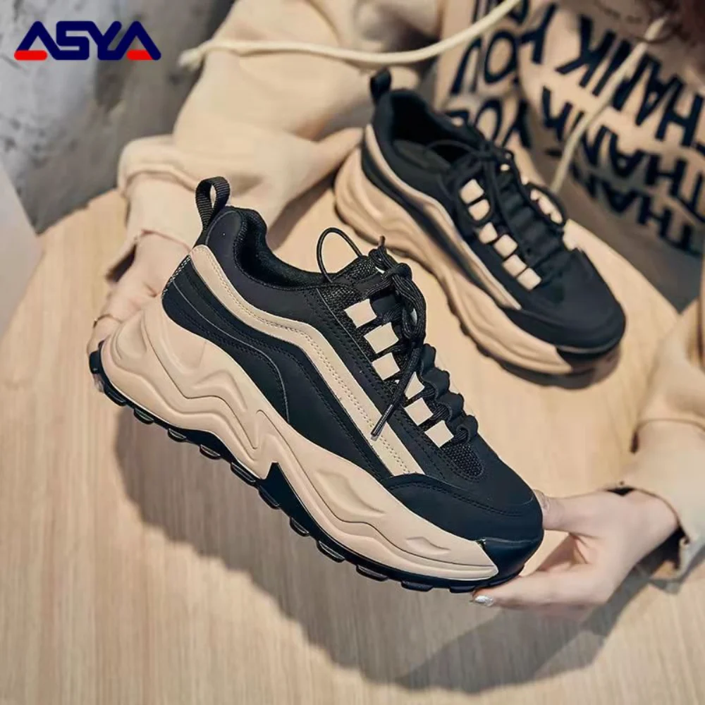 ASYAPOY Women's Platform Sneakers Flat Vulcanized Shoes Fashion Comfortable Casual Outdoor Running Shoes Female Zapatos Mujer