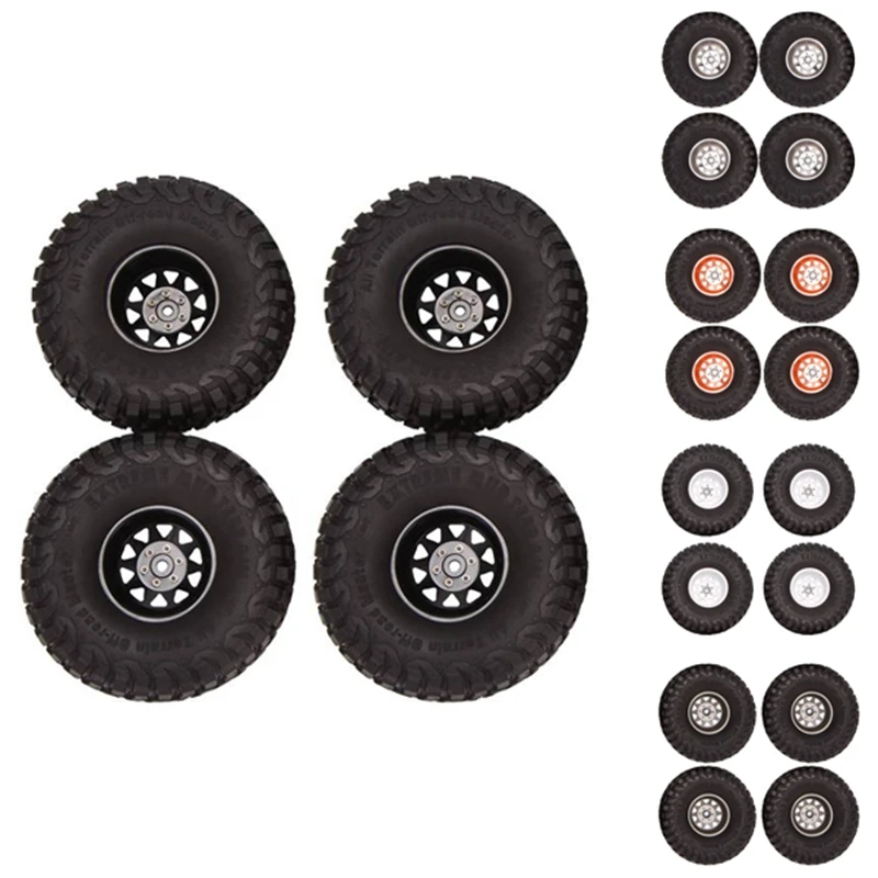 

4PCS Deep Dish Wagon 120Mm 1.9 Beadlock Wheel Rim Tire Set For 1/10 RC Crawler Car Axial SCX10 Traxxas TRX4 RC4WD D90