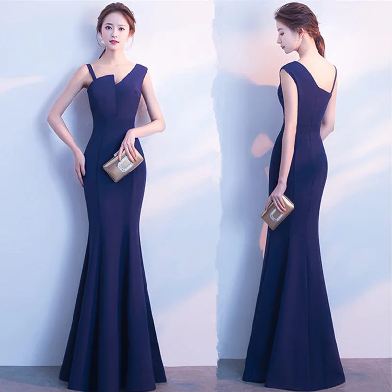 

Summer 2023 Sexy long fishtail wedding evening dress dress dress slanted shoulder slim long skirt