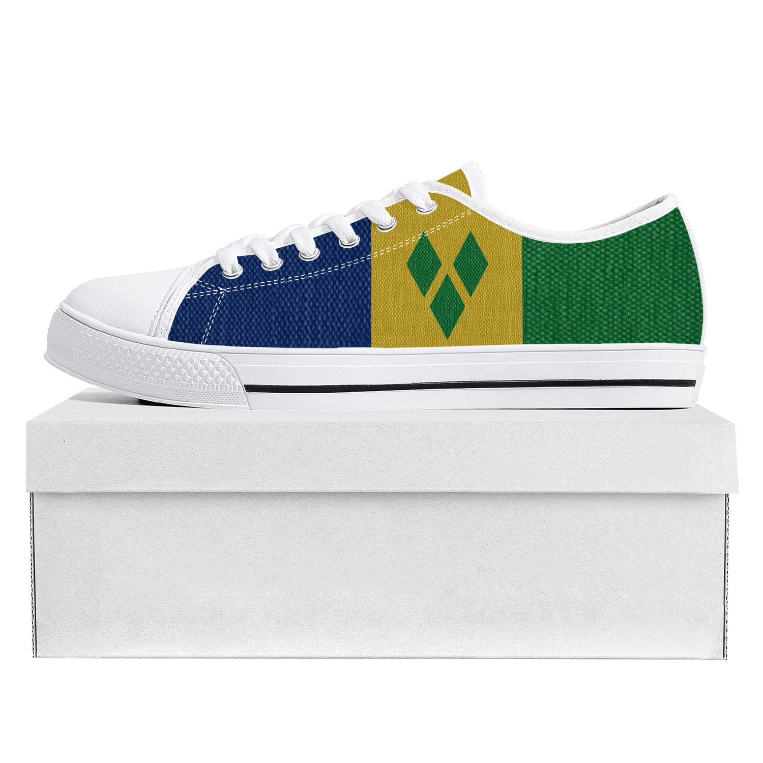 

Saint Vincent and the Grenadines Flag Low Top High Quality Sneakers Mens Womens Teenager Canvas Sneaker Couple Shoes Custom Shoe