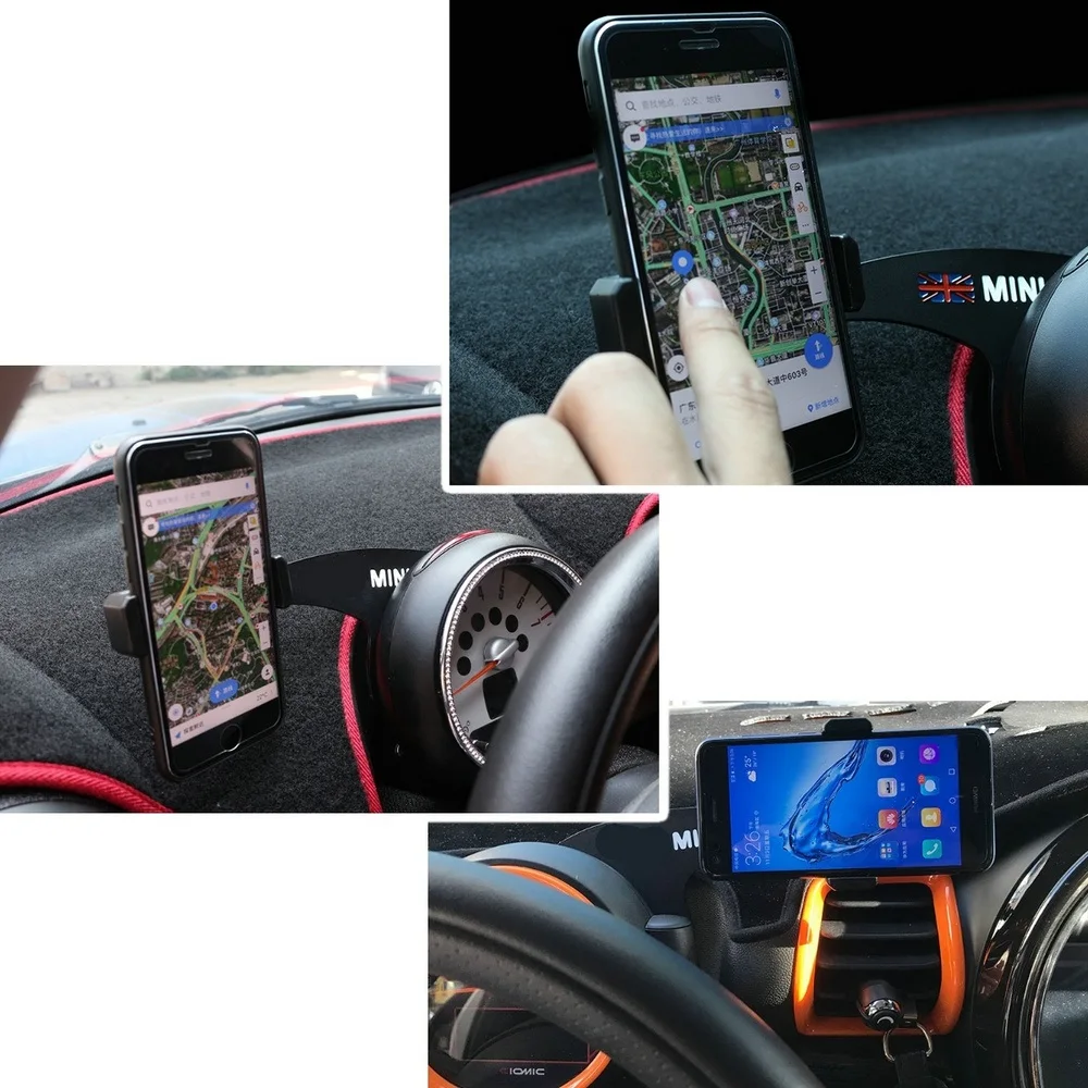 for mini f54 f55 f56 f57 f60 r55 r56 r57 r58 r59 r60 countryman mobile phone holder gps bracket decoration for mini cooper cars free global shipping