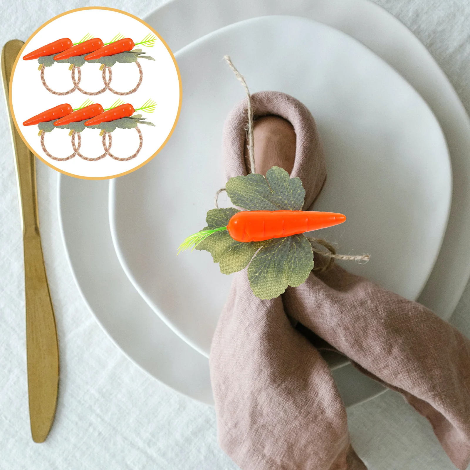

Napkin Ring Easter Buckle Carrot Decor Party Holders Rabbit Restaurant Holding Hotel Rings Bunny Shaped Table Dining Decorations