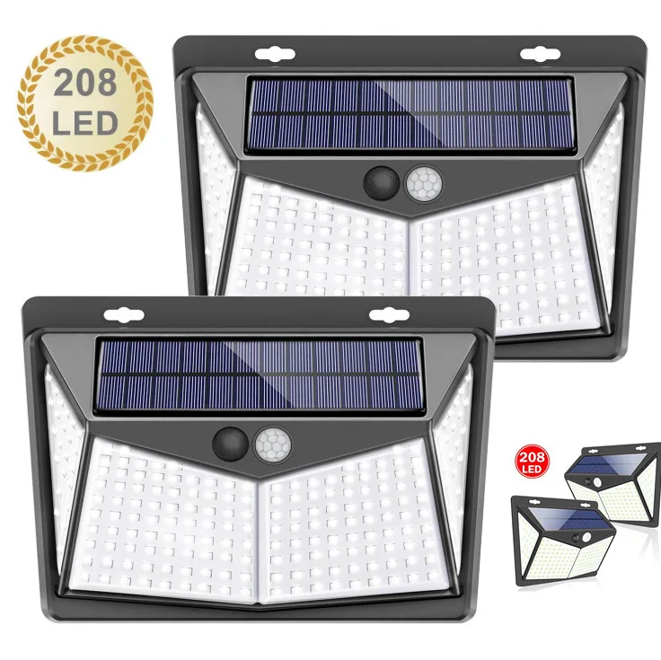 

The New 208 LED Solar Light Outdoors Motion Sensor Wall Light Garden Pathway Street Lamp Waterproof Solar Powered Floodlight
