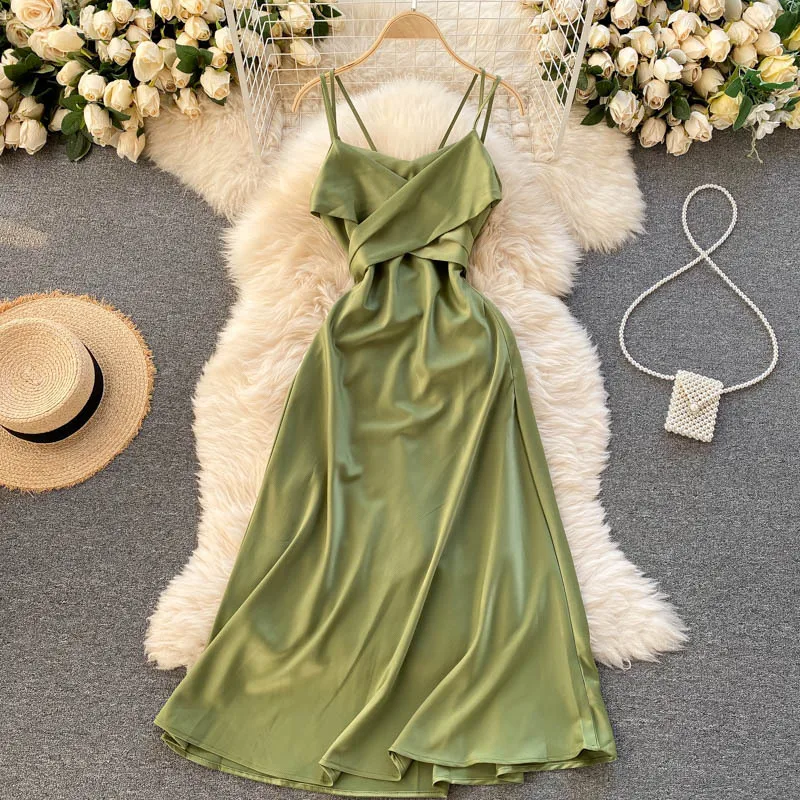 

French Style Long Dress for Woman 2022 Summer New Fashion V-neck Sexy Off-shoulder Evening Dress Slim Beach Dress Female