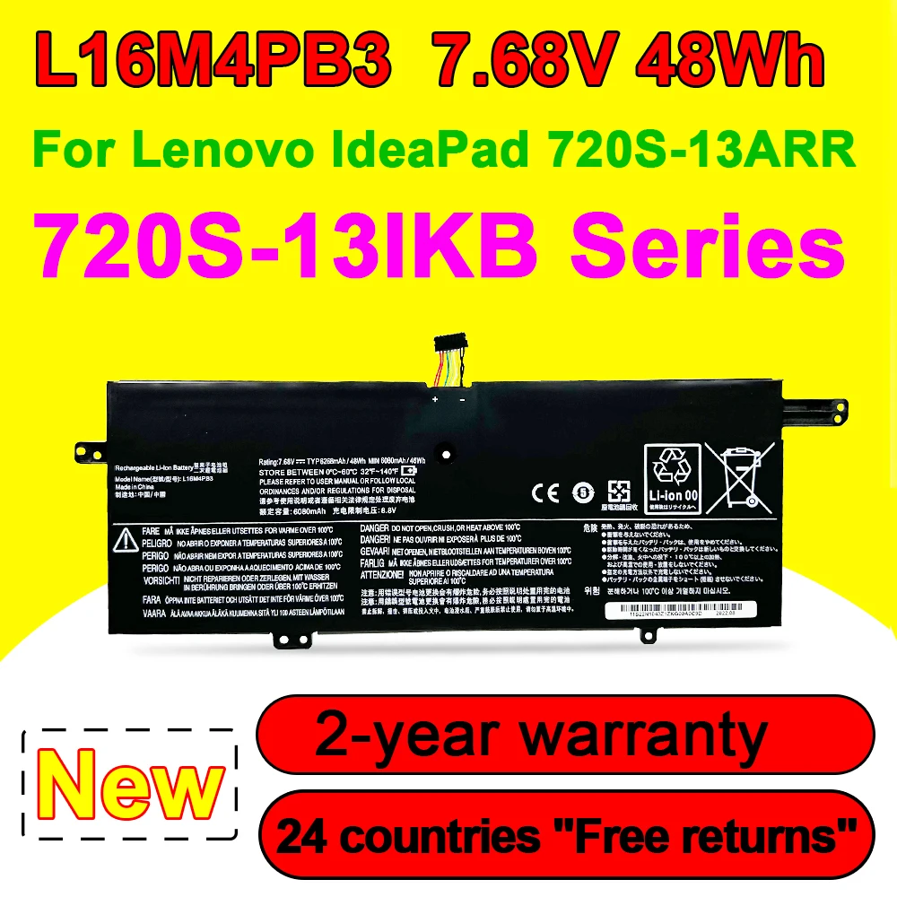 Фото НОВЫЙ аккумулятор для ноутбука Lenovo IdeaPad 720S-13ARR 13IKB 13IKBR 81BR0028MH 81A80070GE 81A80092GE 81BV0056GE L16M4PB3 L16C4PB3 №1