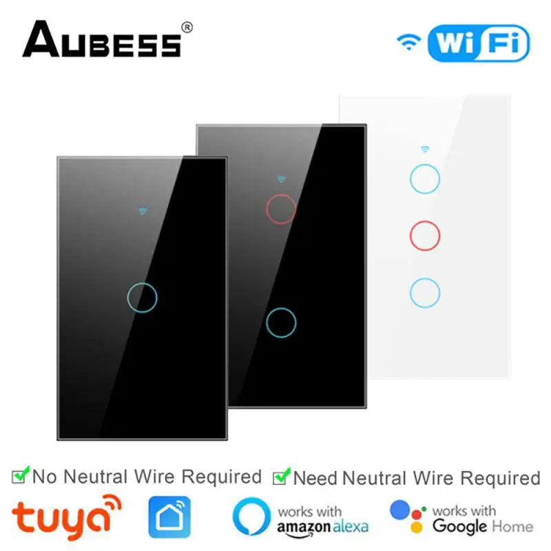 

Умный сенсорный переключатель Tuya с поддержкой Wi-Fi, 1/2/3/4 клавиши