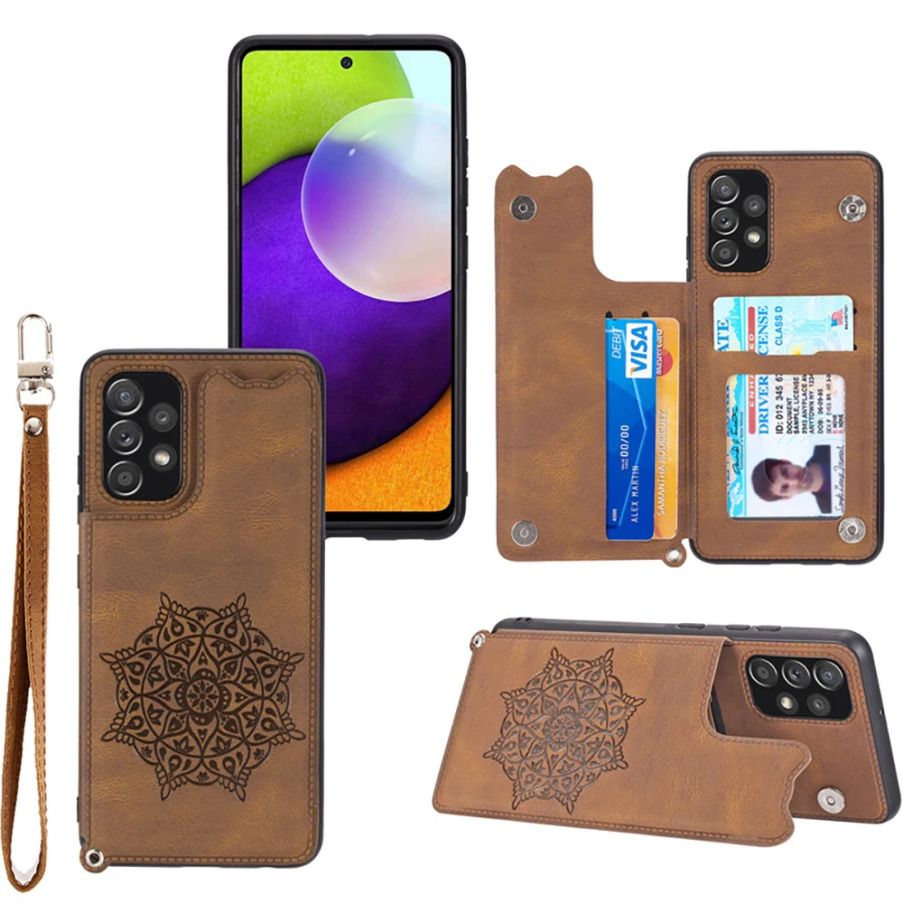 

For Samsung A52S A32 A53 A33 A23 A13 5G Case 3D Mandala Magnet Back Cover for Samsung Galaxy A52 A42 A72 A04S A02S A12 M12 Etui