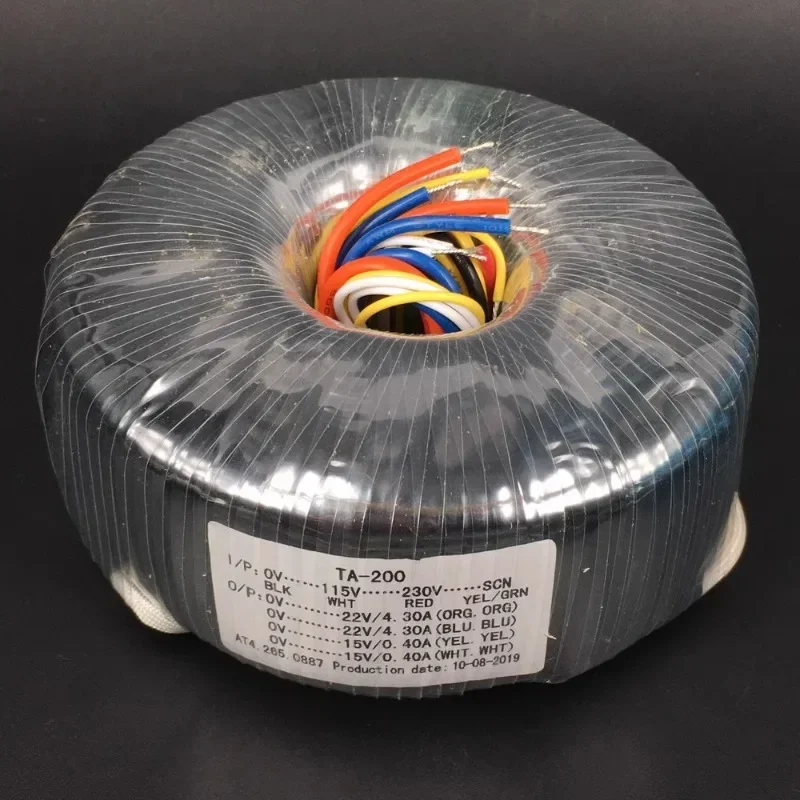 200 Вт двойной 22 В + 15 тороидальный силовой трансформатор 115-230 бескислородный