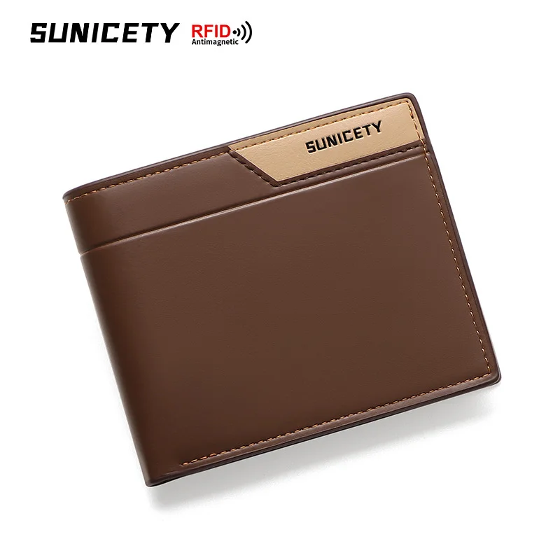 

Мужской кошелек rfid с защитой от кражи, тонкий короткий зажим для денег