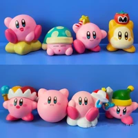 8pcsset kirby game cute cartoon pink kirby mini figure waddle dee doo collect dolls pvc anime action figure toy for kids gifts