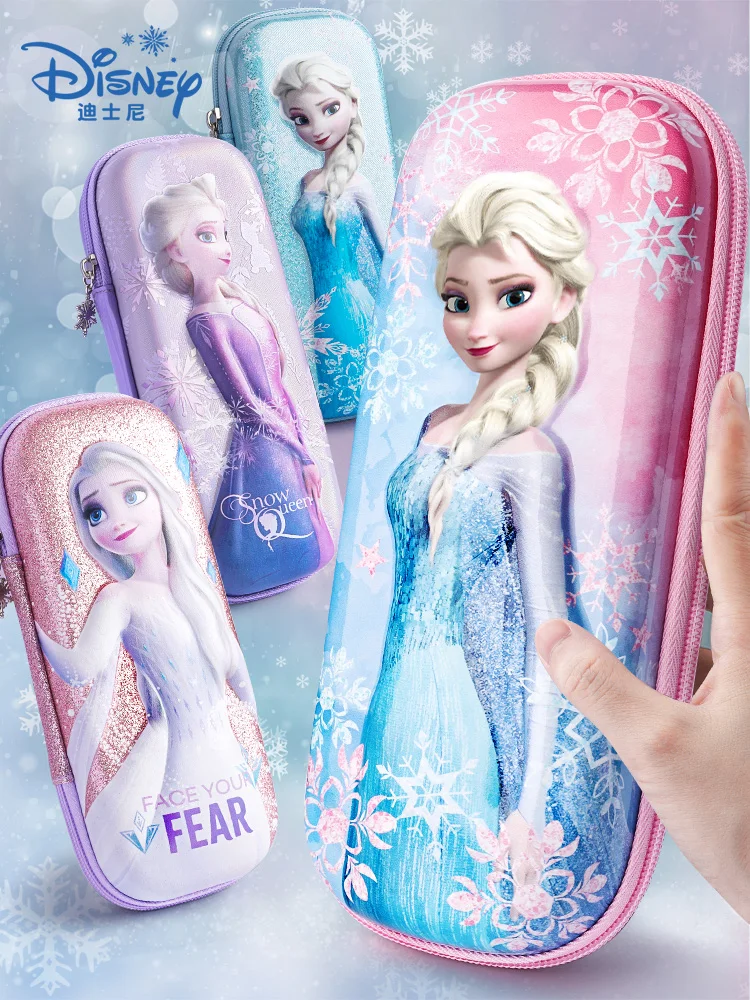 

Disney Princess Elsa Stationery Box Pencil Case First Grade Pupils' Stationery Bag Children Kindergarten Girls Pencil Box Frozen
