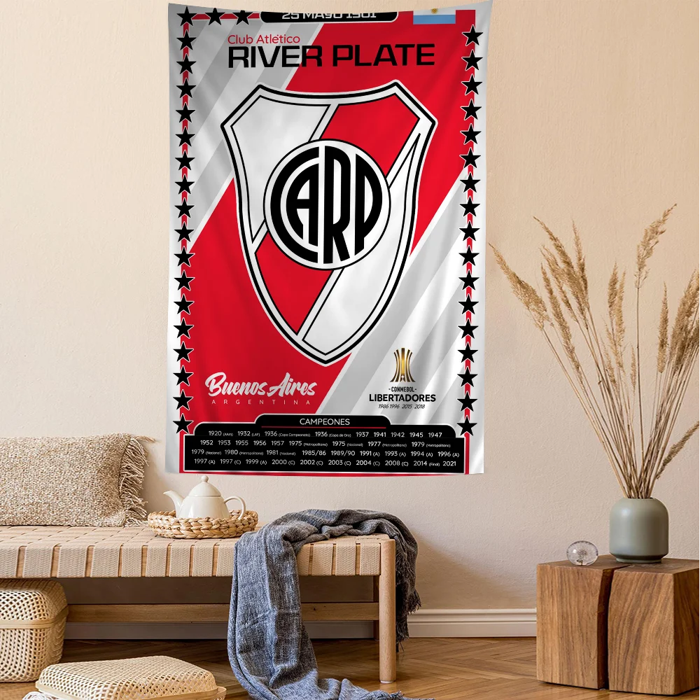 Футбольная команда R-River Тарелка Красочный гобелен Настенный хиппи Цветочные