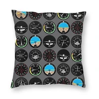 printed cushion cover airplane flight instruments pilot aviator car pillow cover fashion pillow case decoration