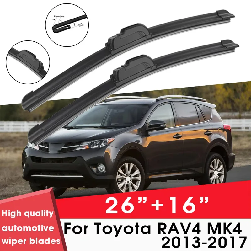

Щетки стеклоочистителя автомобиля для Toyota RAV4 MK4 2013-2017 26 "+ 16" лобовое стекло чистый резиновый силиконовый автомобильные дворники аксессуары