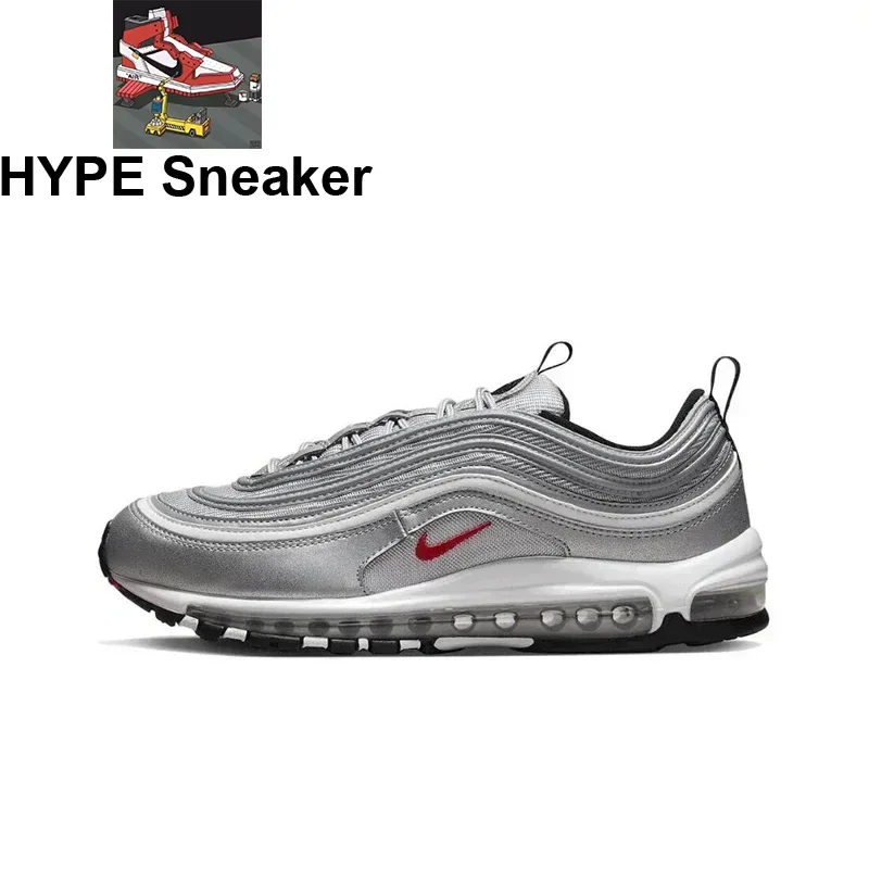Мужские кроссовки Nike Air Max 97 серебряная пуля дышащие спортивные винтажные унисекс