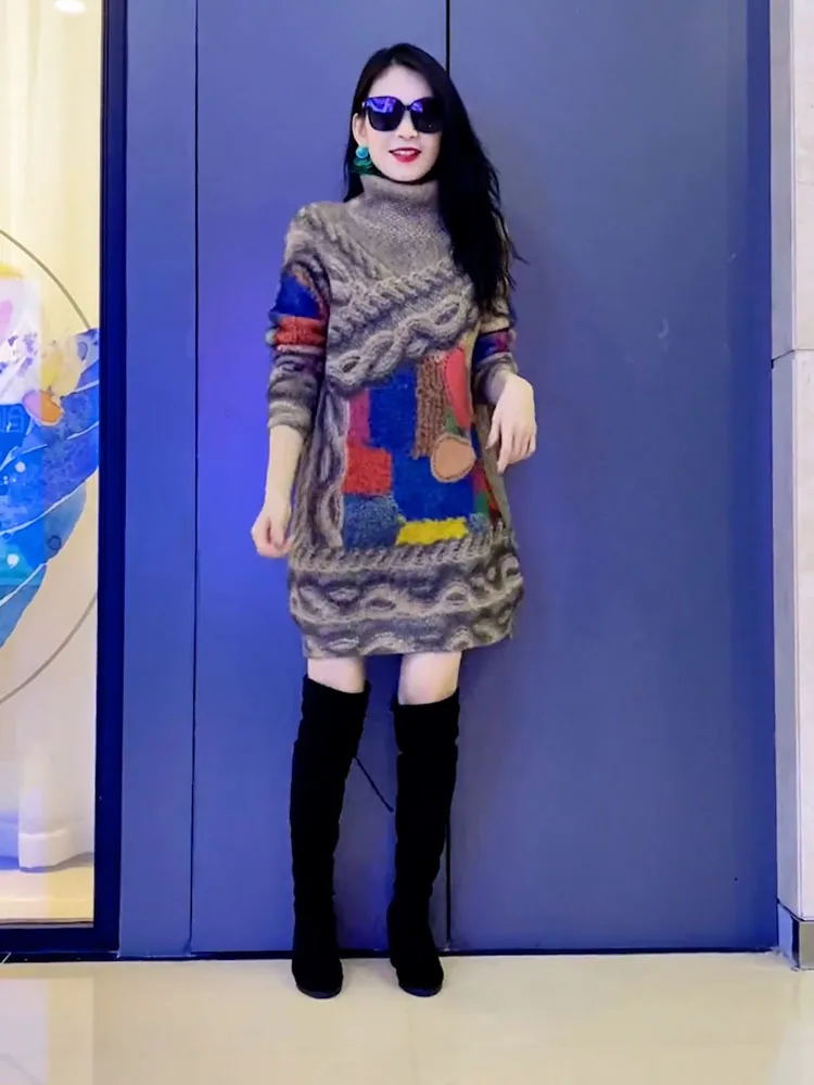 Женское платье 2024 осенне-зимняя новая модная темпераментная корейская