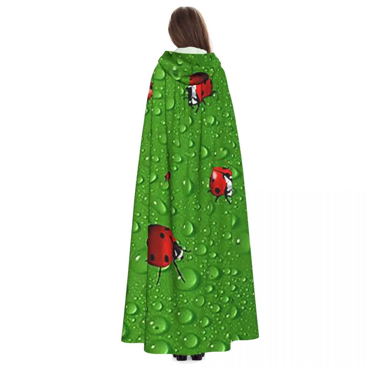 Длинная накидка с капюшоном божья коровка костюм ведьмы в средневековом стиле