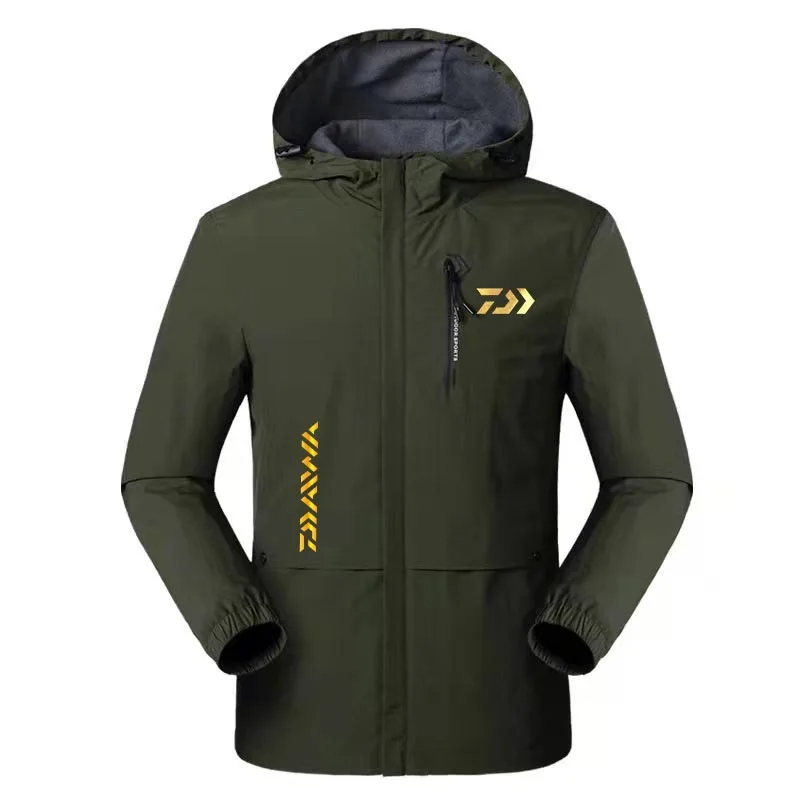 

Куртка рыболовная Мужская Осенняя с капюшоном ветрозащитная водонепроницаемая одежда для рыбалки спортивные походные уличные альпинистс...