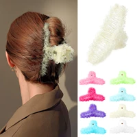 1 pc new women lace mesh hair clip claws fluffy yarn crabs clamps elegant hair clips headband hairpin fashion hair accessories