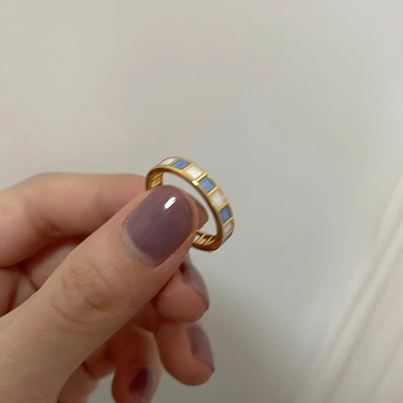 

Vintage Fashion Drop Glaze Opening Adjustable Ring Colorful Index Finger Ring Jewelry Gift