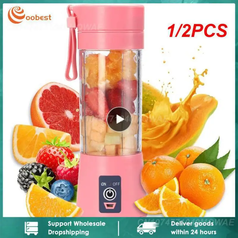 

1/2PCS Portable Electric Juicer Fruit Milkshake Mixers Juicers Cup Rechargeable USB Multifunction Automatic Small Electric