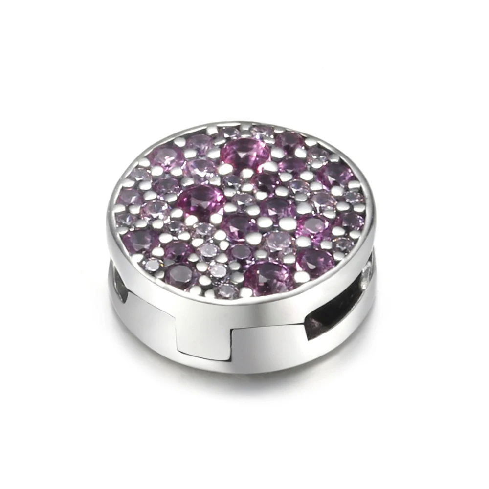 

Браслет женский из серебра 925 пробы, с розовым зажимом