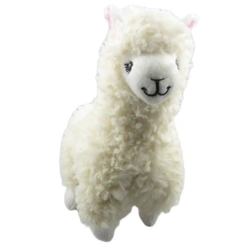 

Лама-альпака, плюшевая игрушка, кремово-белое животное, Детская кукла 23 см, милый подарок на Рождество