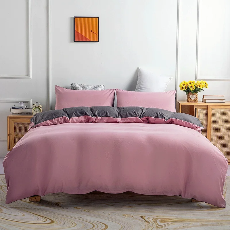 

Solid Color Duvet Cover Multi-size Bedspread Multi-color Gray Queen Winter Warm Bed Cover Washable Skin-friendly Fabric