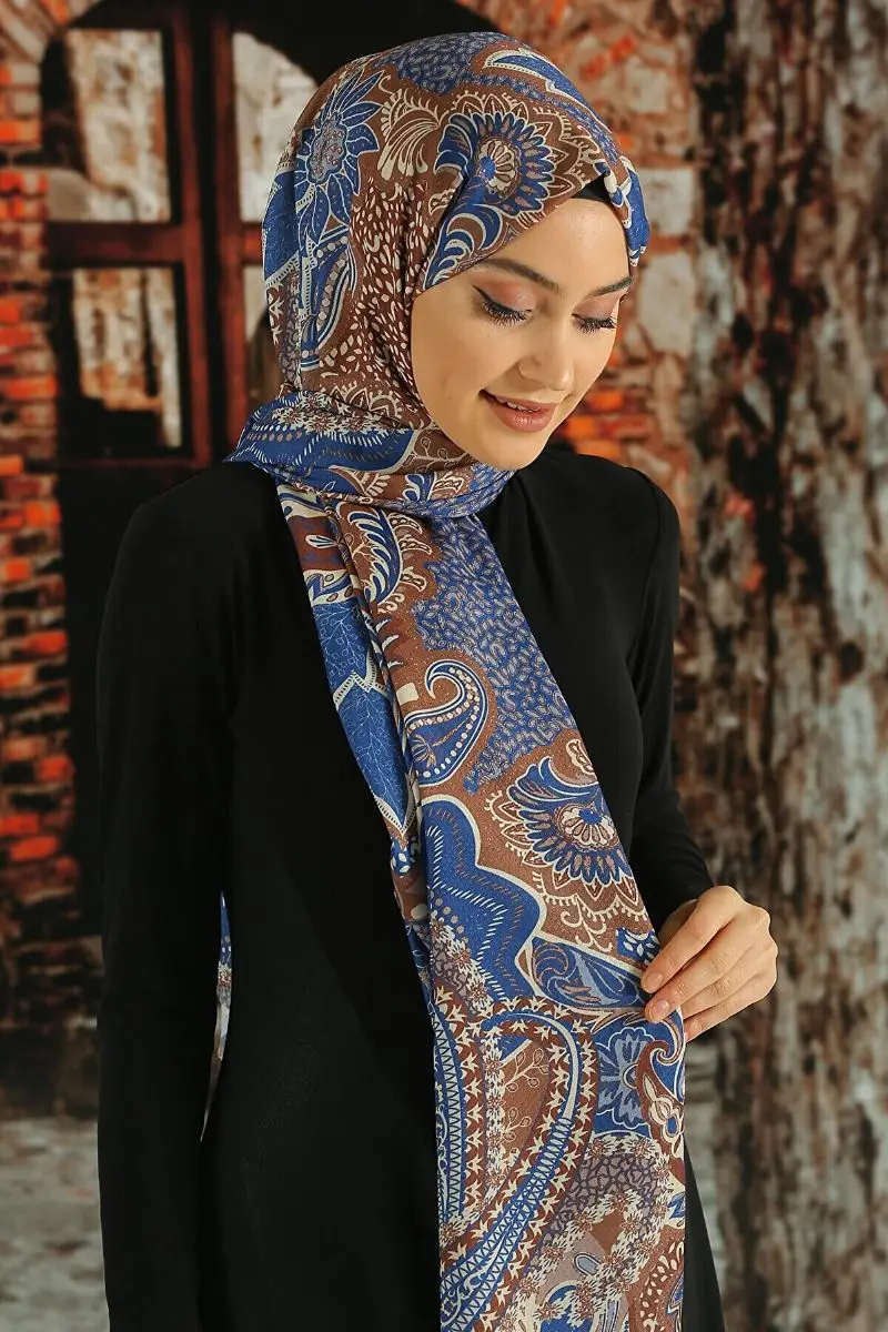

Patterned cotton shawl Muslim Fashion Custom Printed Hijab Turkey Production Quality Fabric