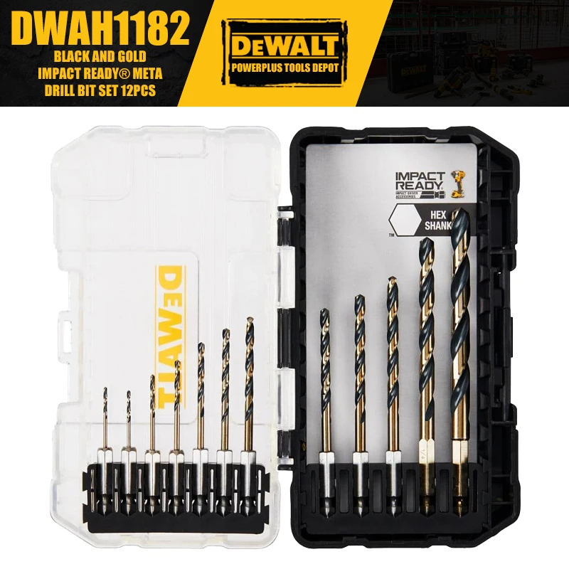

DEWALT DWAH1182 Черно-золотой IMPACT ГОТОВЫЙ ® Набор сверл по металлу, 12 шт., аксессуары для инструментов