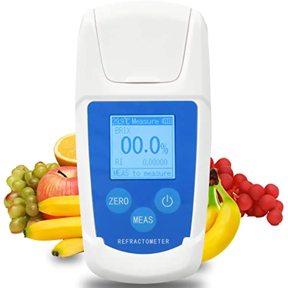 

Цифровой рефрактометр по шкале Брикса, 3 в 1, измеритель по шкале Брикса для сахара с автоматической компенсацией температуры, диапазон 0-55%, водонепроницаемый IP65