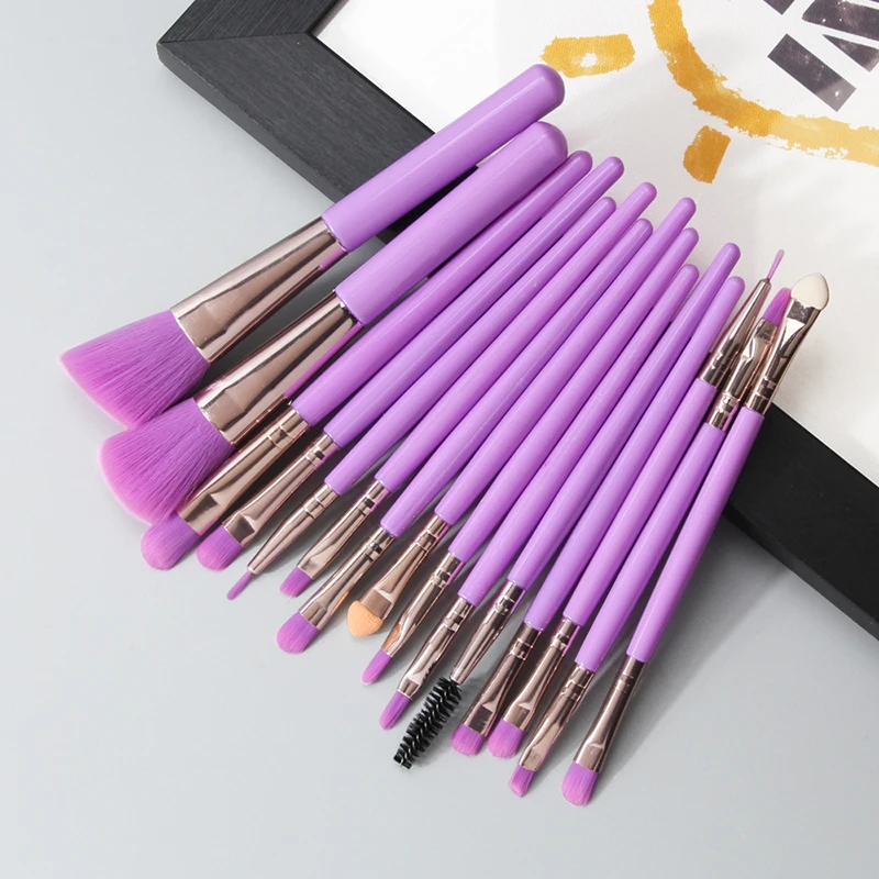 

New 15Pcs Makeup Brush Set Women Beauty Tools Foundation Blush Powder Eyeshadow Eyeliner Blending Make Up Brush Makeup