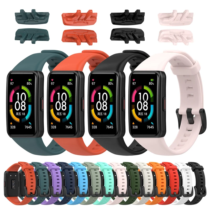 Силиконовый ремешок для смарт-часов Huawei Honor Band 6, сменный регулируемый браслет для наручных часов Honor Band 6
