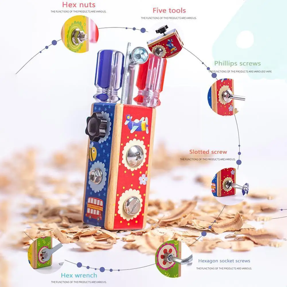 

Деревянная доска Монтессори материалы детские игрушки винты и гайки сборные Блоки обучающие игрушки для детей инженер ролевые F8C9