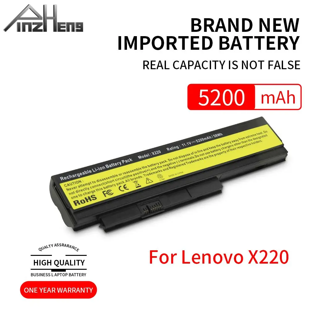 

PINZHENG 5200mAh 6 CellsLaptop Battery For Lenovo ThinkPad X220 X220i 42T4901 42T4940 42T4942 ASM 42T4862 FRU 42T4861 Battery
