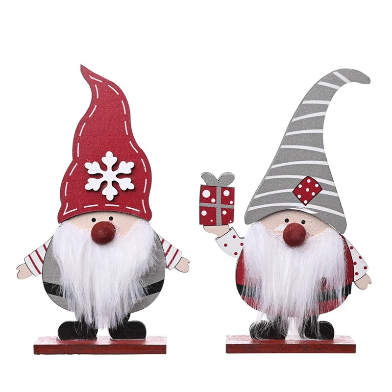

New Christmas Decorations Wooden Gift Box Old Man Decoration Forest Standing Old Man Desktop Decoration